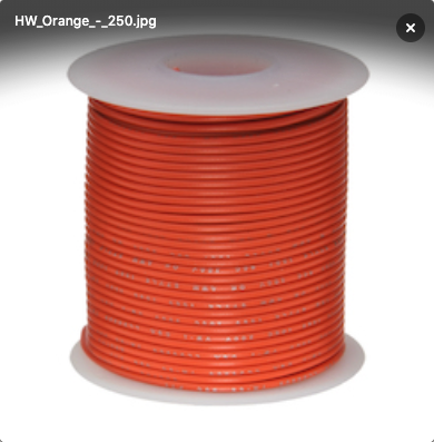 Hook Up Wire Orange, 22 AWG, Stranded, 100'