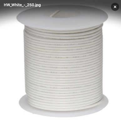 Hook Up Wire White, 22 AWG, Stranded, 100'